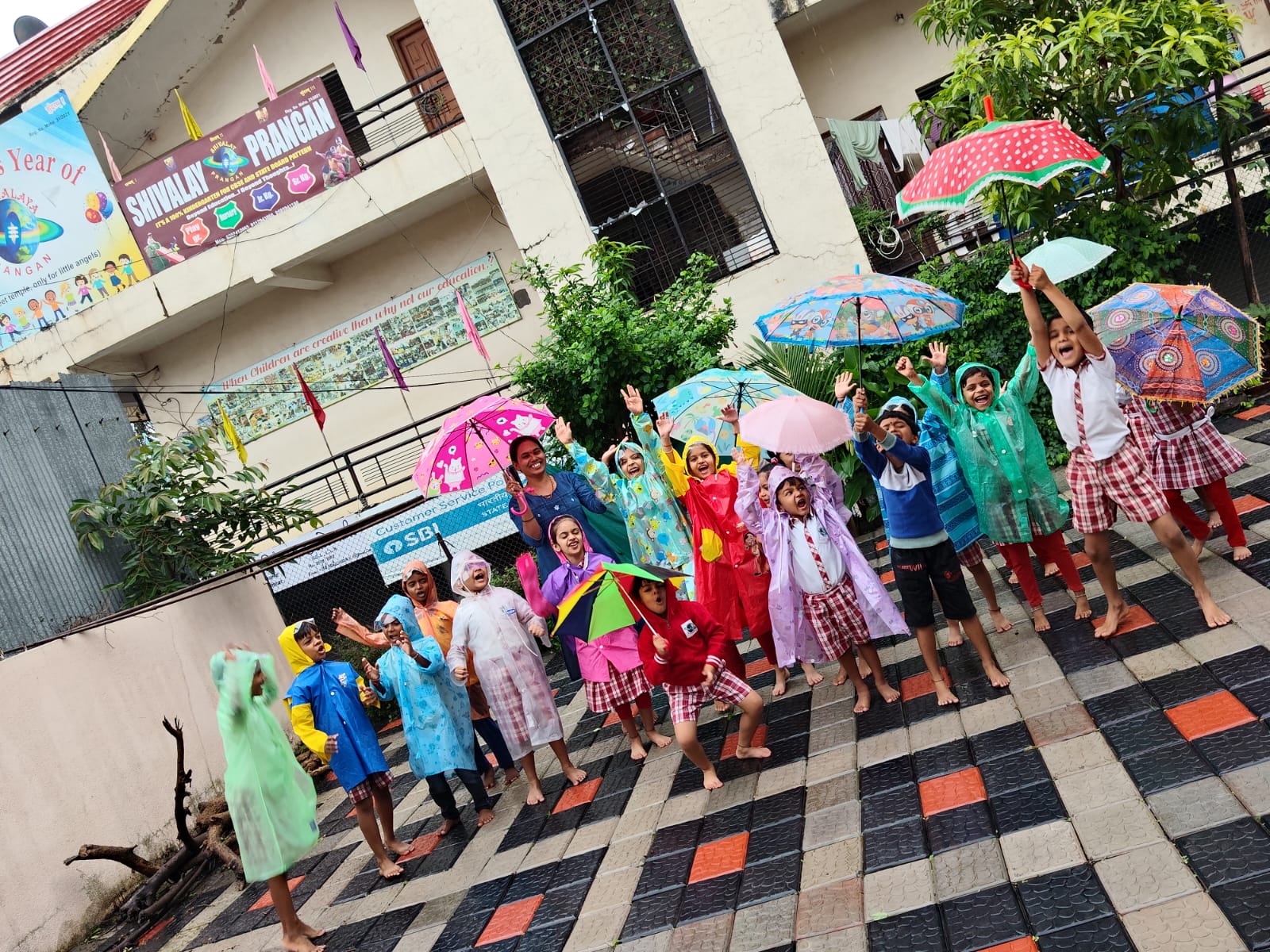 Monsoon Celebration with Umbrellas
